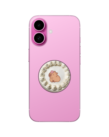 pink iphone with popsocket