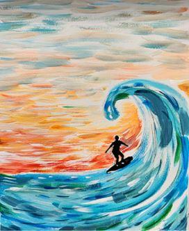 surfing painting